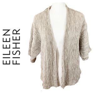 Eileen Fisher Cream Crushed Linen Jacket -Size 1X